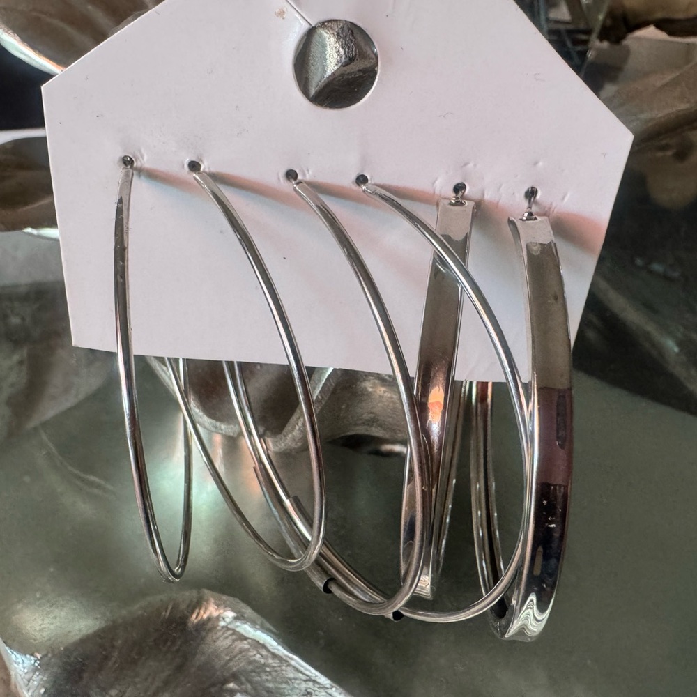 Silver Hoop Earring Set